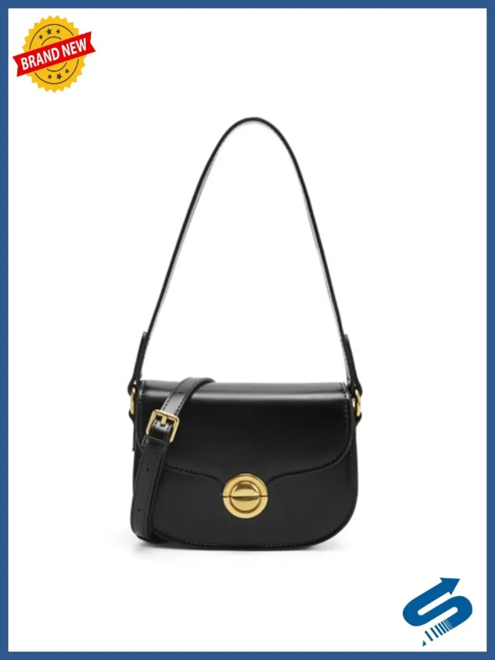 Vintage Saddle Crossbody Bag - PU Leather Mini Shoulder Bag with Adjustable